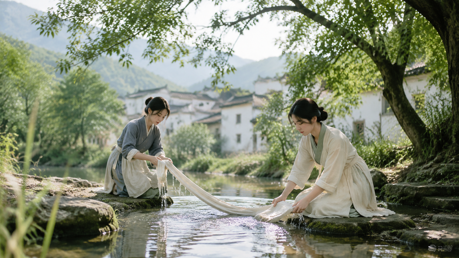 溪石浣纱